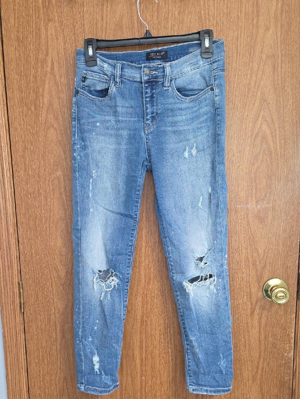 Judy Blue Distressed Light Blue Skinny Jeans